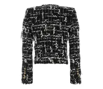 Women's Two-Tone Tweed Blazer Eab Noir-Blanc Giacche E Gilet Noir/blanc Jacket