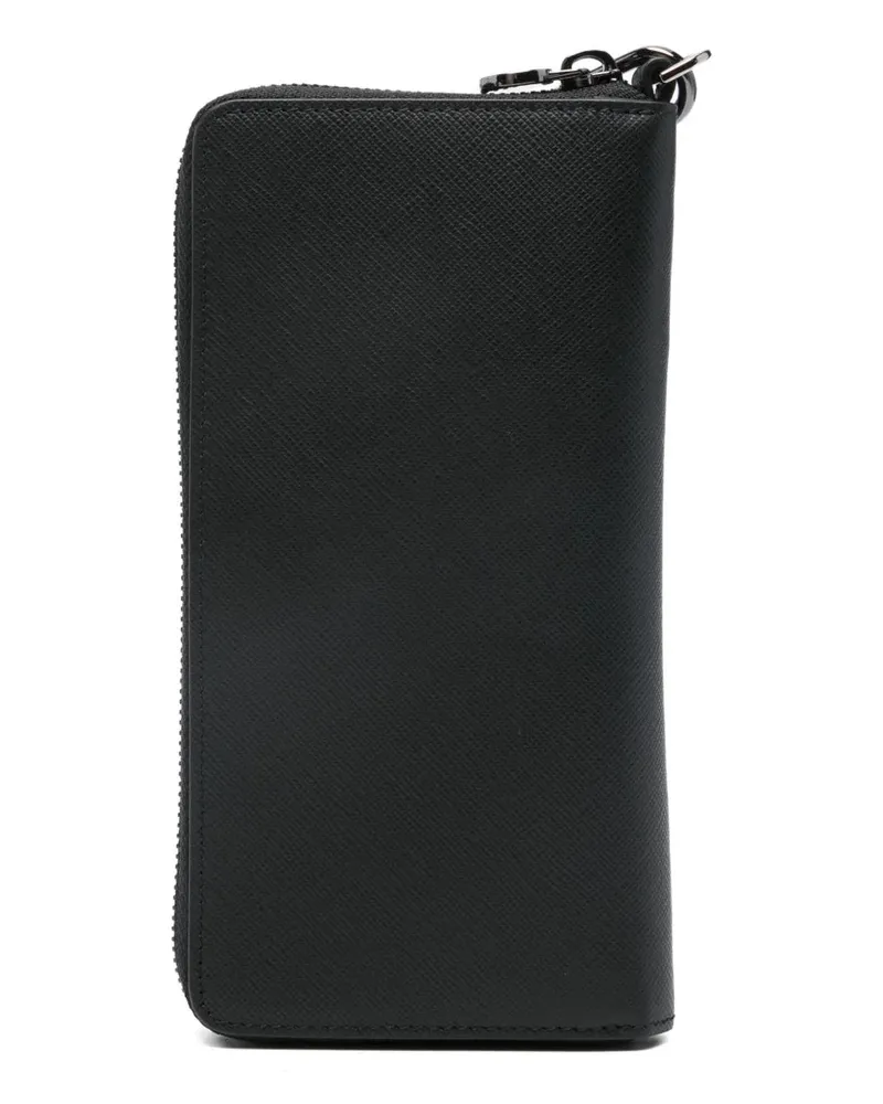 Kiton Women's Zip-Around Leather Wallet Aw25 M Black