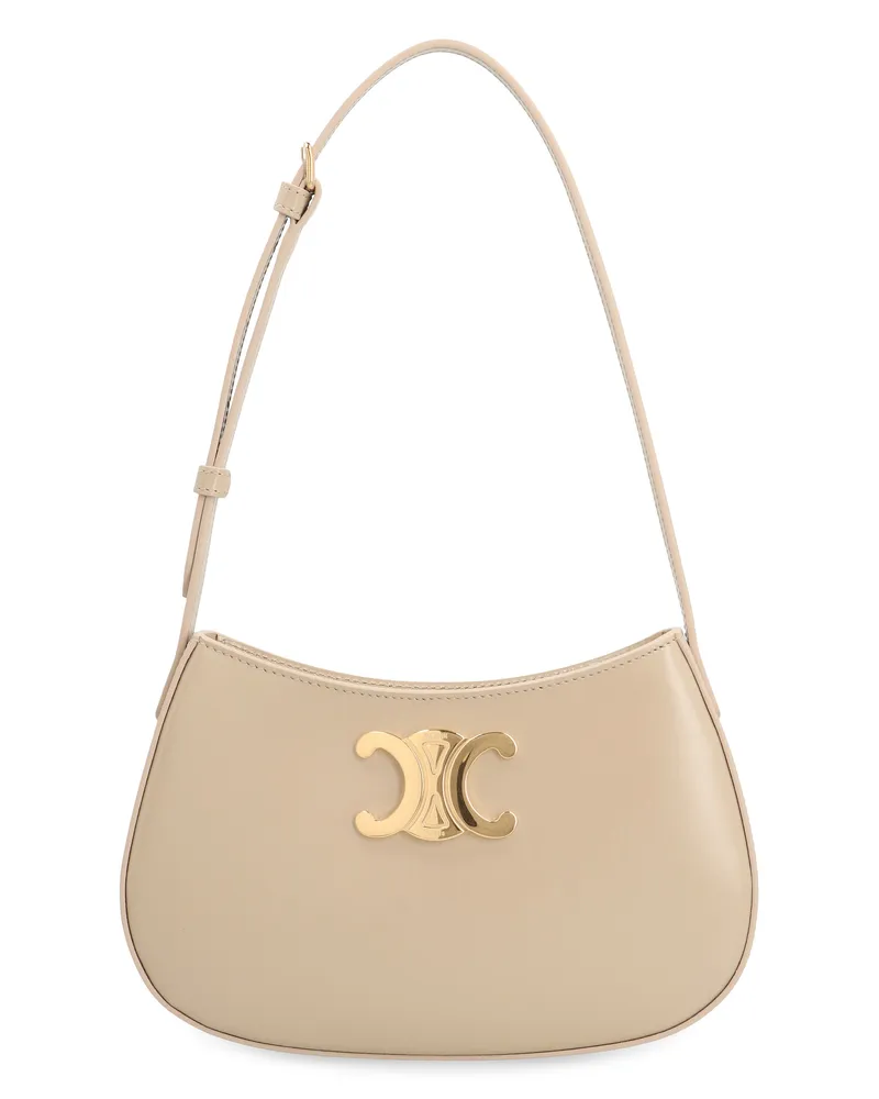 Celine Women's Crossbody Bag Tilly Media Beige Calf Leather Shoulder Beige