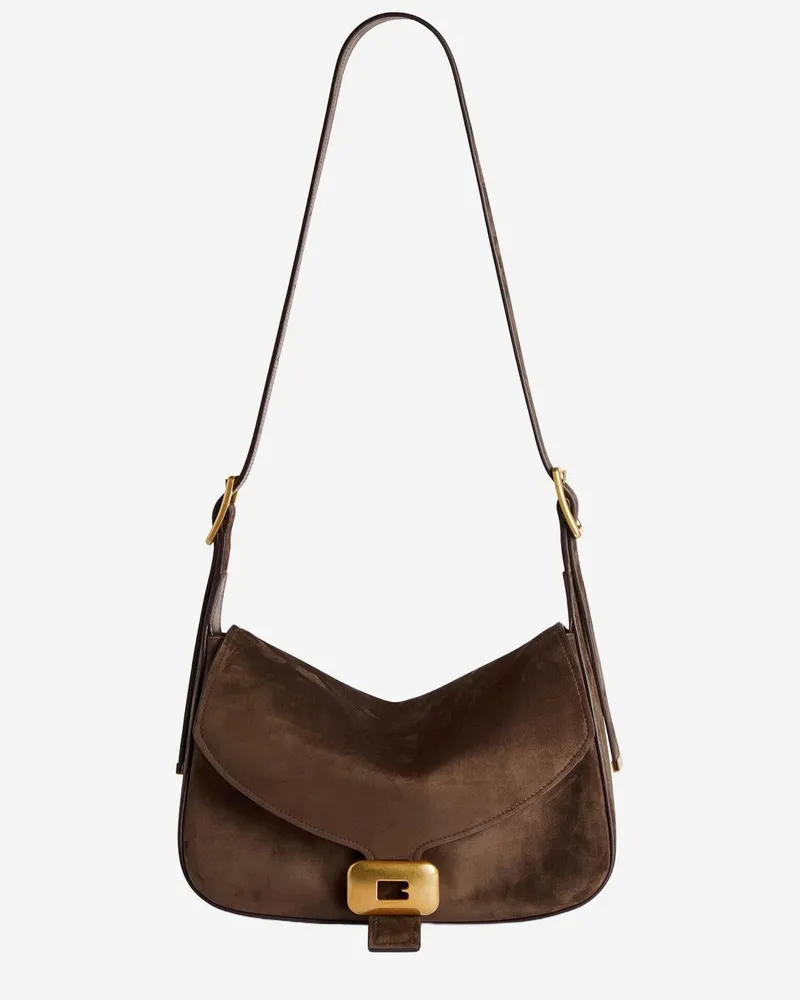 Balenciaga Women's Shoulder Bag Brown Suede Brown