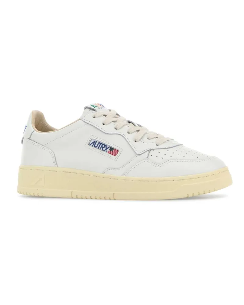 AUTRY Men's White Leather Medalist Sneakers Lealealogowhtwht White