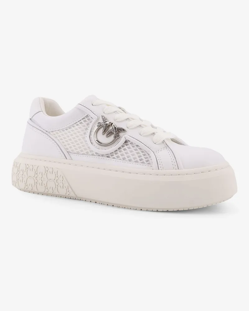 Pinko Women's Leather Sneakers Yoko White Trainers White