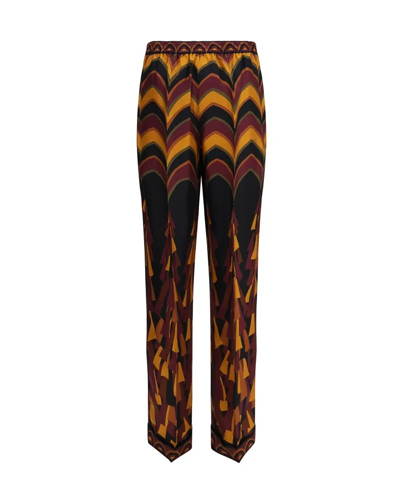 Emilio Pucci Silk Jacquard Trousers — Multicolor Multicolor