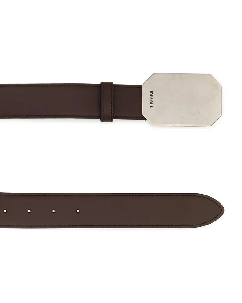 Miu Miu Women's Chocolate Leather Belt Radica Cinture Brown