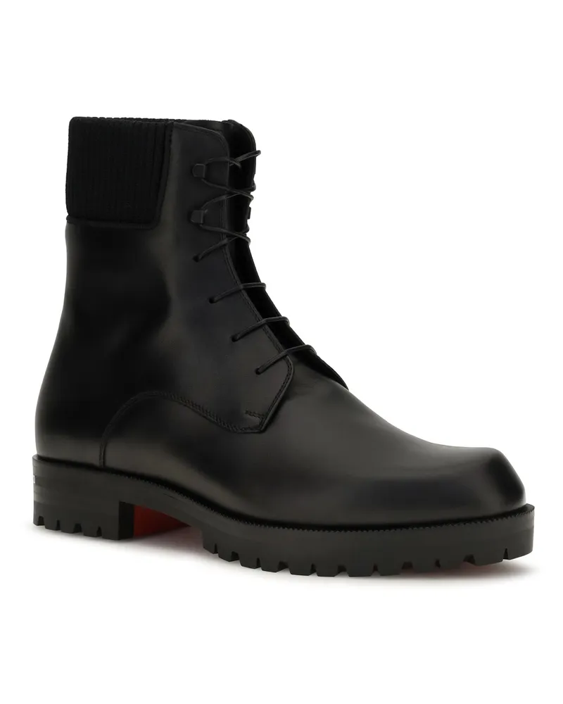 Christian Louboutin Men's Trapman Tct 2 Leather Ankle Boots Black Black