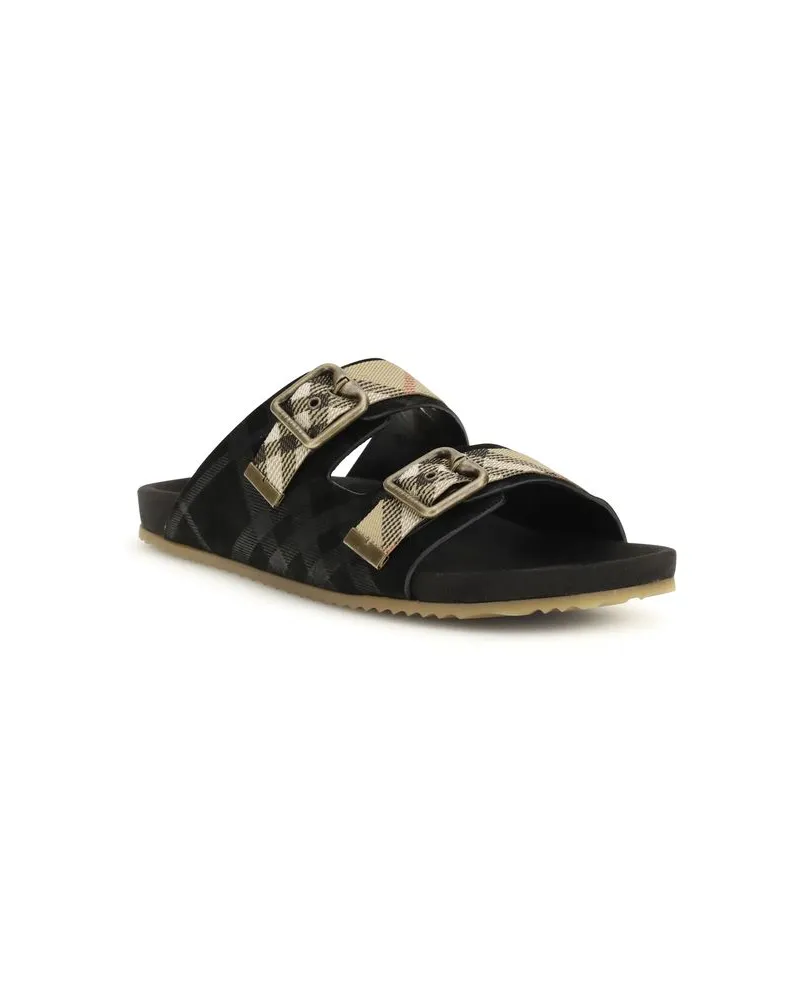 Burberry Men's Multicolor Rubber Flat Sandals Black