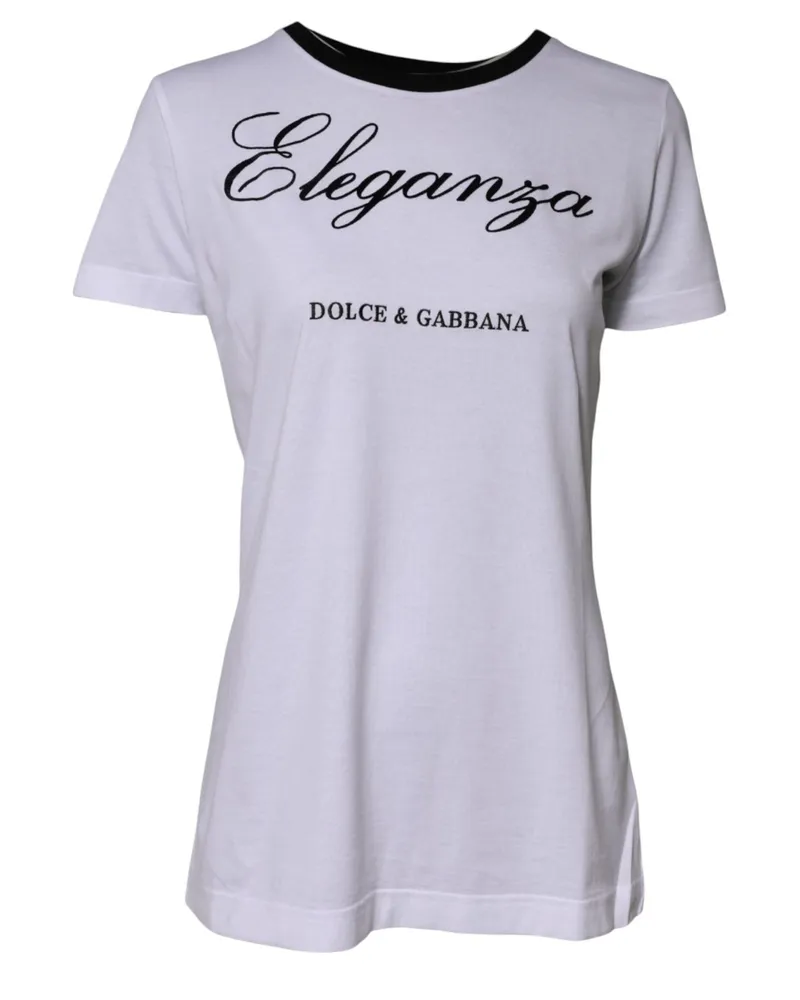Dolce & Gabbana Women's Eleganza T-Shirt White Cotton White
