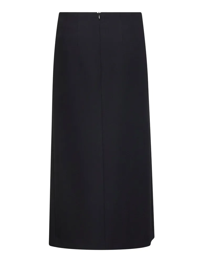 Blanca Women's Black Cady Midi Skirt With Asymmetric Hemline Polyester Black