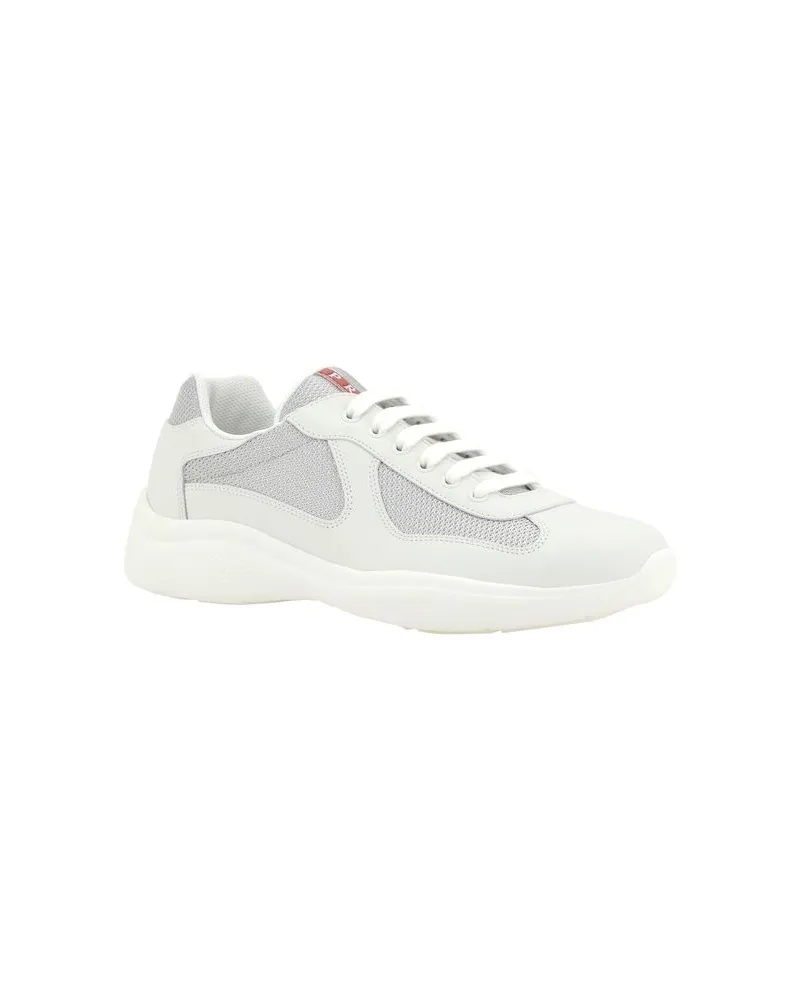 Prada Men's White Polyamide Low Top Sneakers White