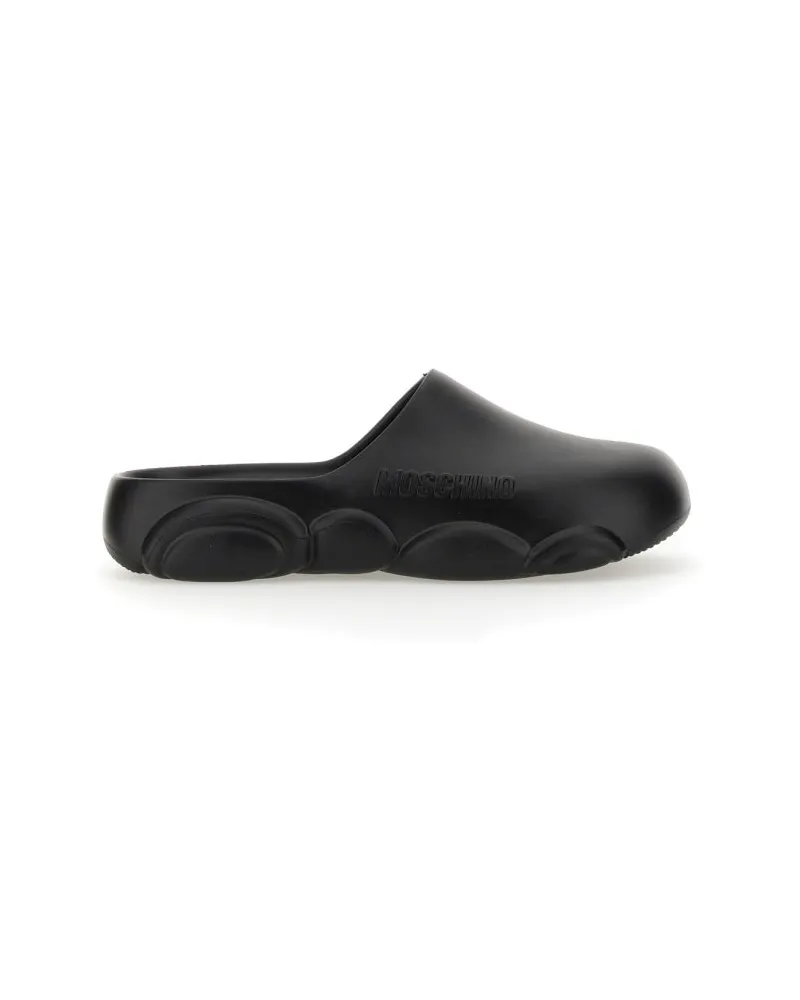 Moschino Teddy Sole Rubber Mule — Black Black