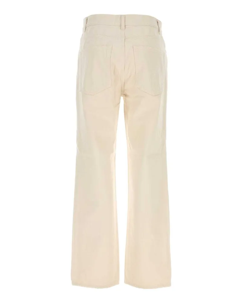 The Row Women's Sand Denim Fargo Jeans Ecru Exterior: Cotton Beige