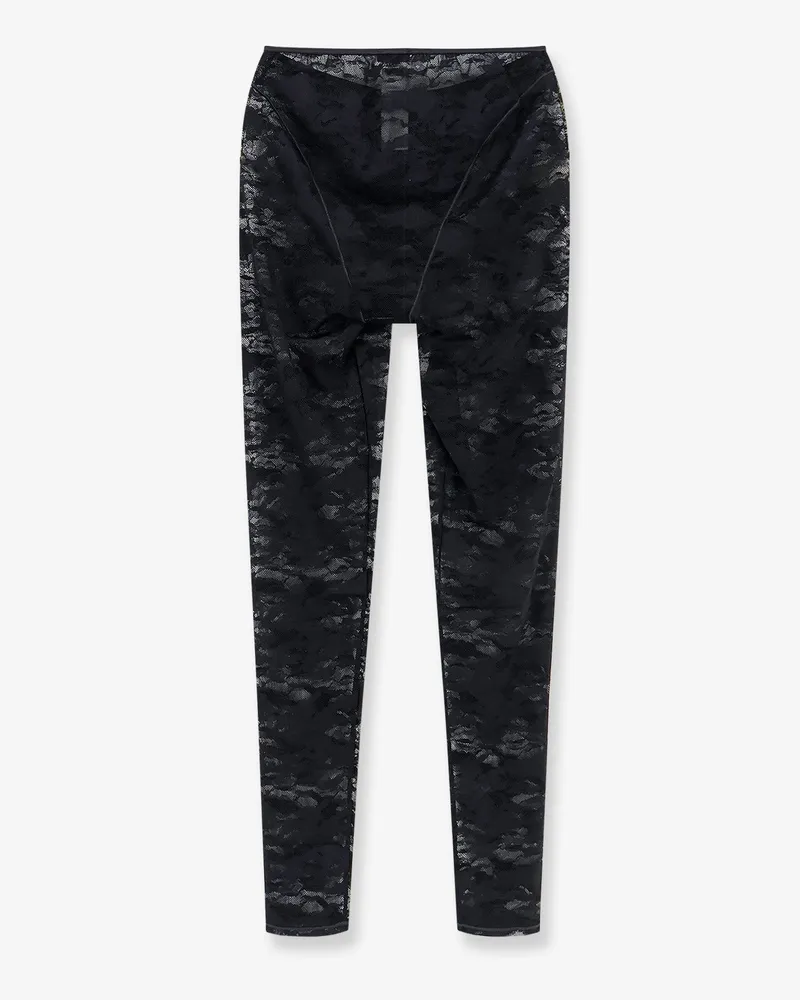 Diesel Women Leggings Claire-Utlt Lace Black Polyamide Trousers Black