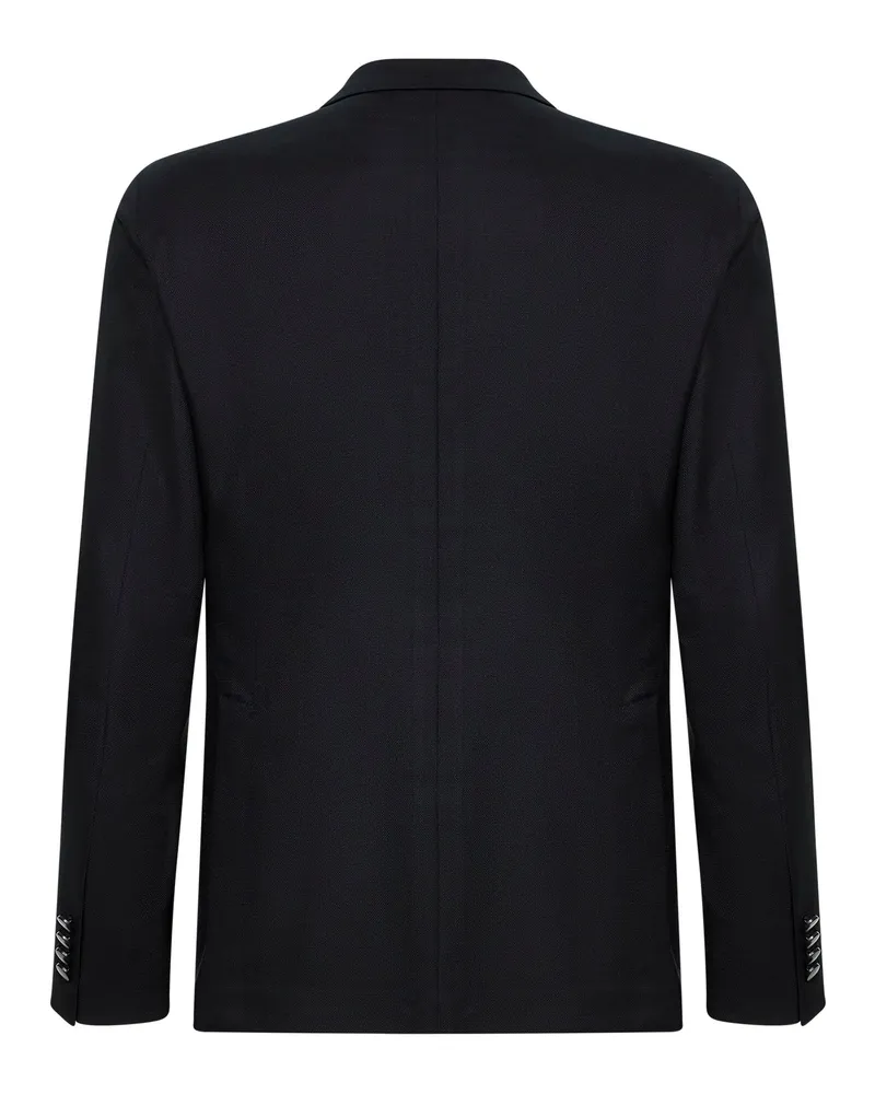 Tagliatore Men's Blazer Montecarlo Black Virgin Wool Jacket Black