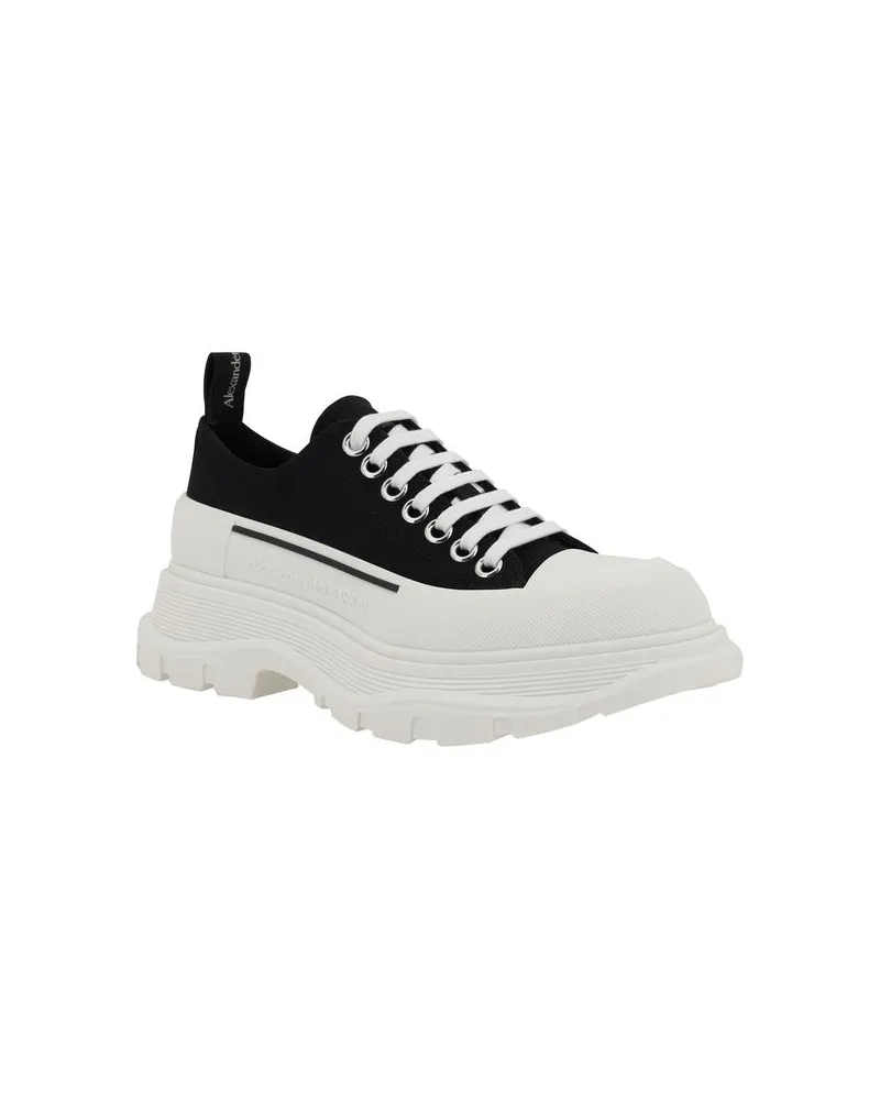 Alexander McQueen Women's Black Cotton Chunky Sneakers Black