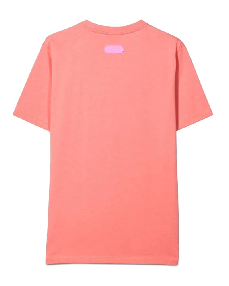 GCDS Oversized Cotton Jersey T-Shirt — Pink Pink