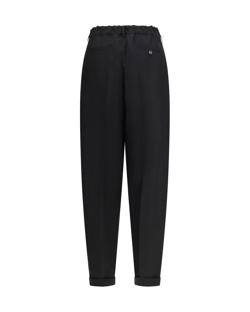 Marni Men's Black Wool Casual Pants Black
