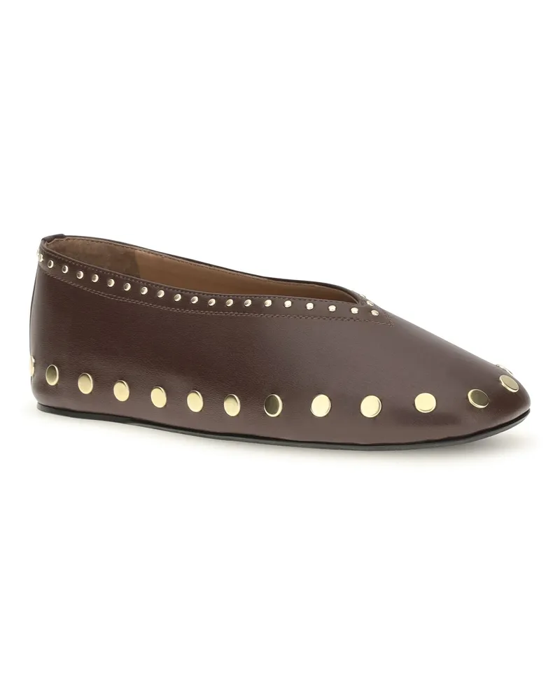 Ganni Women's Jenny Ballerinas Chicory Coffee Flat Shoes Brown