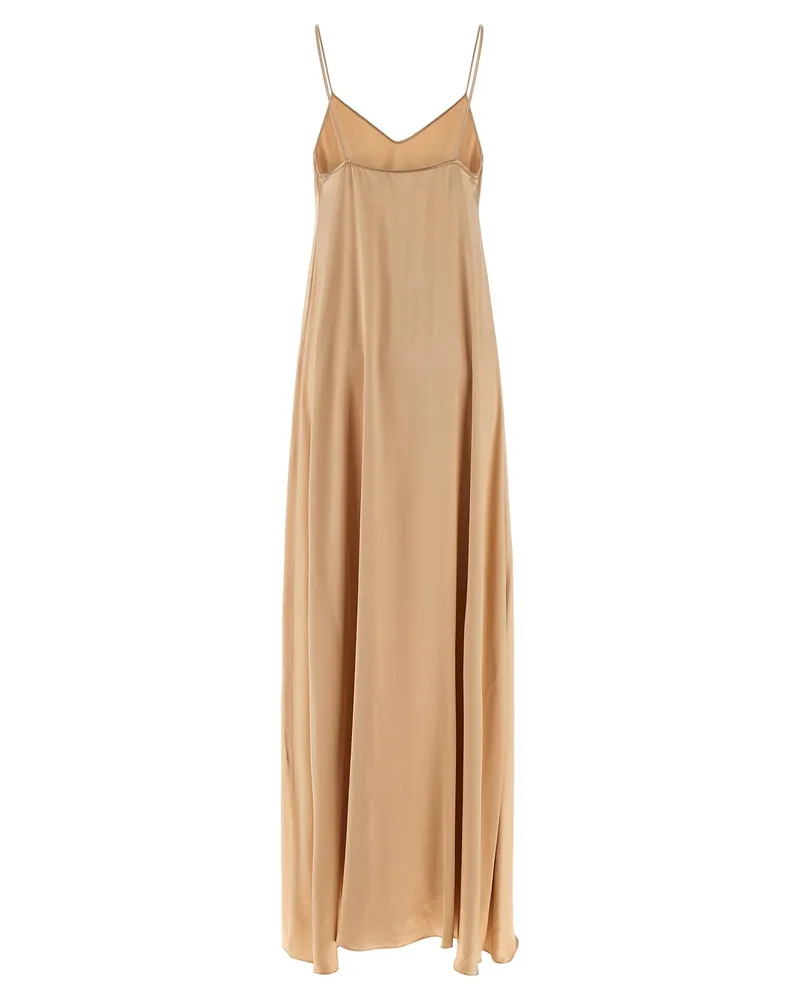 Ferragamo Fluid Viscose Dress — Beige Beige