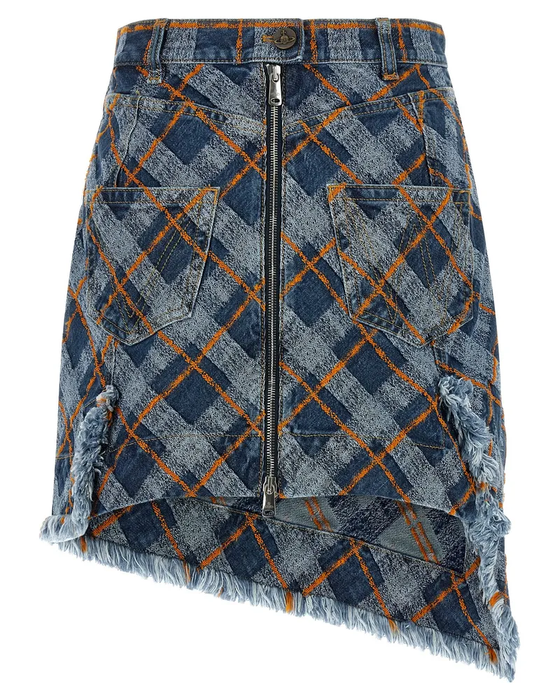 Vivienne Westwood Women's Blue Cotton Long Skirt Blue