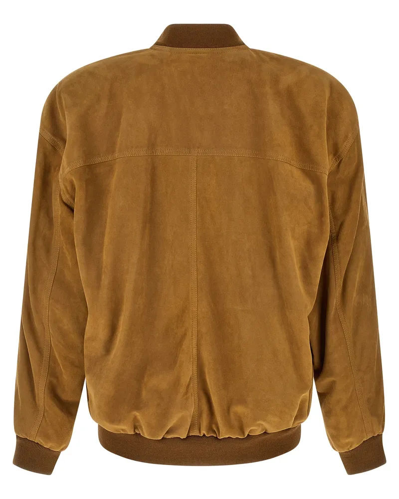 Saint Laurent Men's Brown Lamb Leather Jacket Clothing Brown