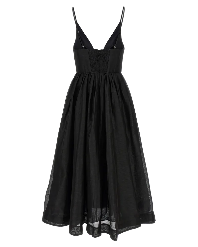 Zimmermann Illustration V Neck Midi Dress — Black Black