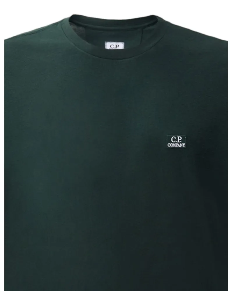 C.P. Company Logo-Embroidered Cotton T-Shirt — Green Green