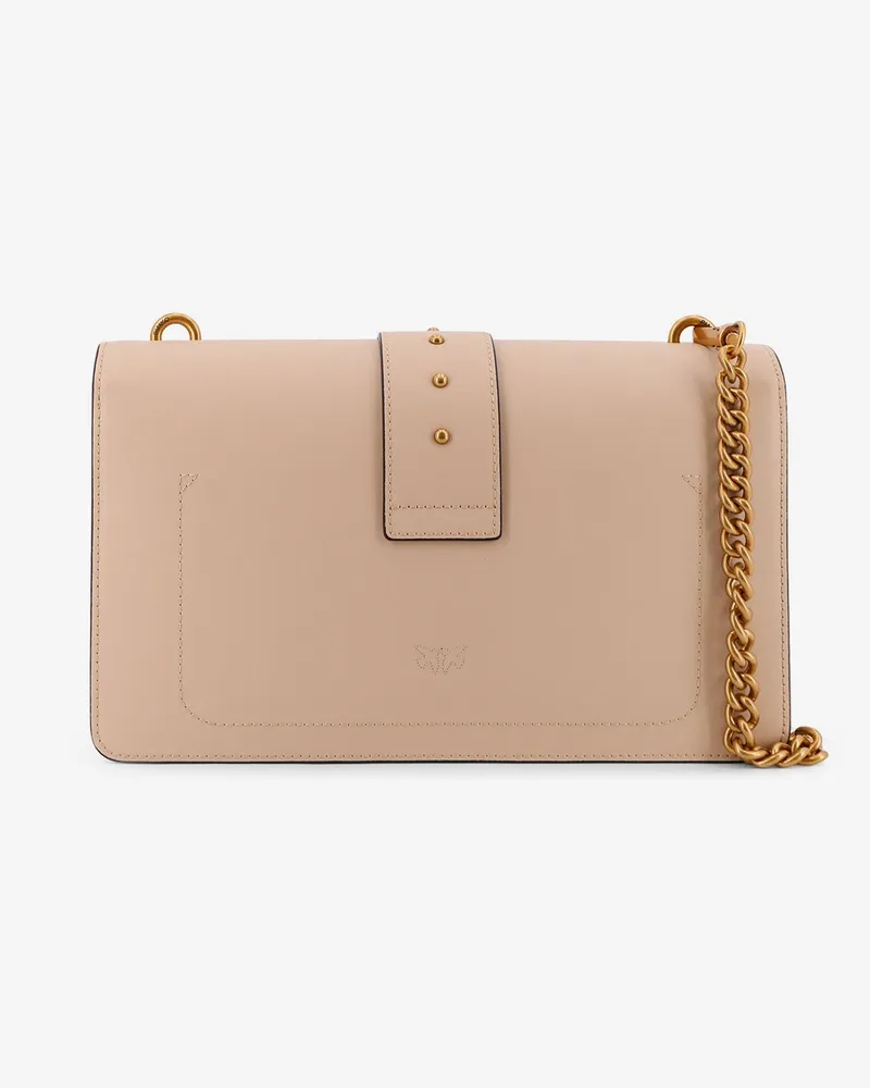 Pinko Women's Love One Leather Crossbody Bag Beige Shoulder Beige