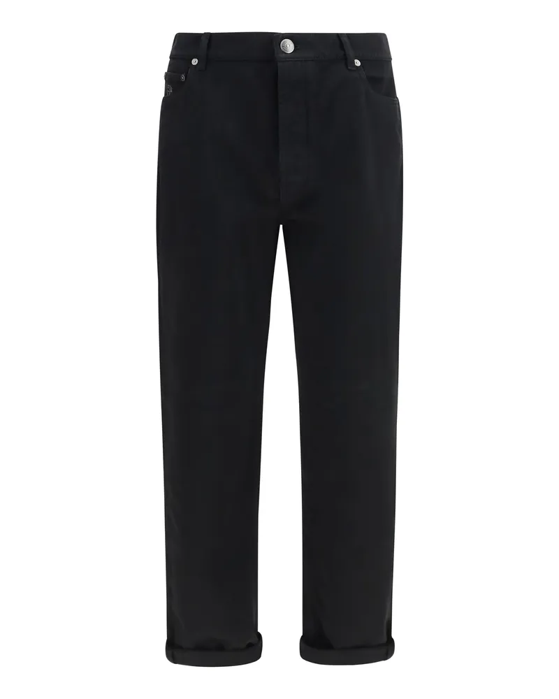 Brunello Cucinelli Garment-Dyed Five-Pocket Jeans — Black Black