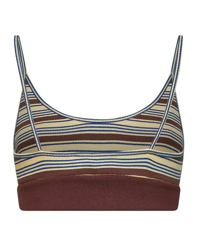 Fendi Women's Cotton Knit Bralette Top Multicolour Tops Brown