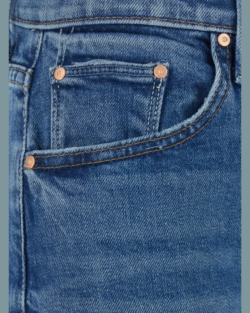 Mother Women's Jeans The Mid Rise Lasso Sneak Blue Denim Cotton Blue