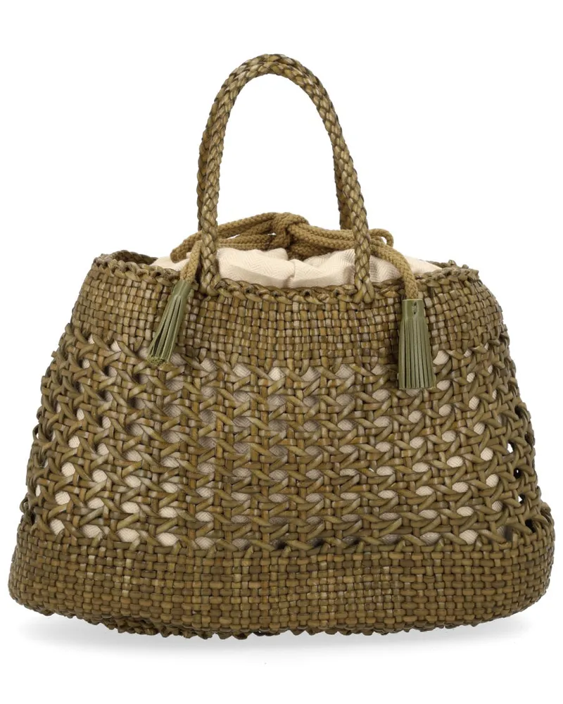 Dragon Diffusion Women's Handbag Santa Cano Green Leather Handbags Hand Bags Beige