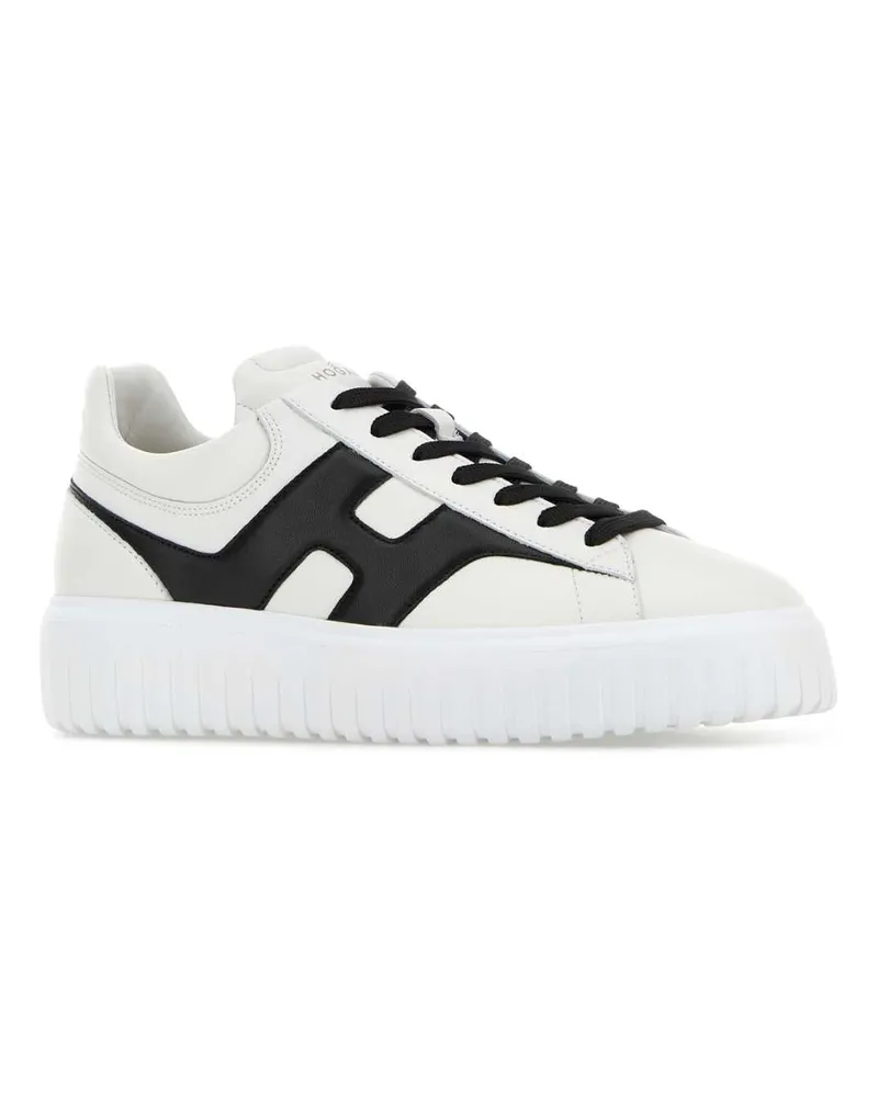 Hogan Men's White Leather H-Stripes Sneakers Bianer White