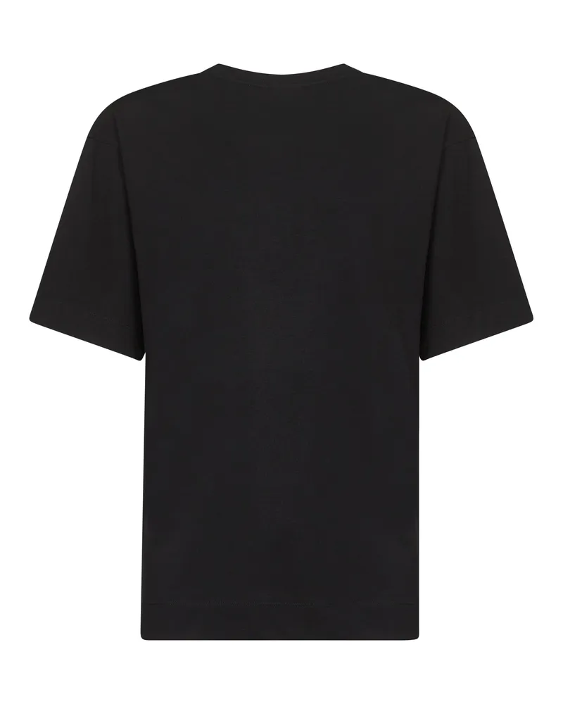 Dries van Noten Men's Black Cotton Jersey Oversized T-Shirt T-Shirts And Polos Black