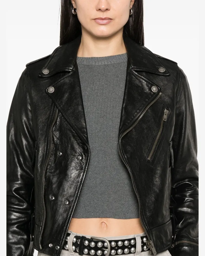 Golden Goose Shiny Leather Jacket — Black Black