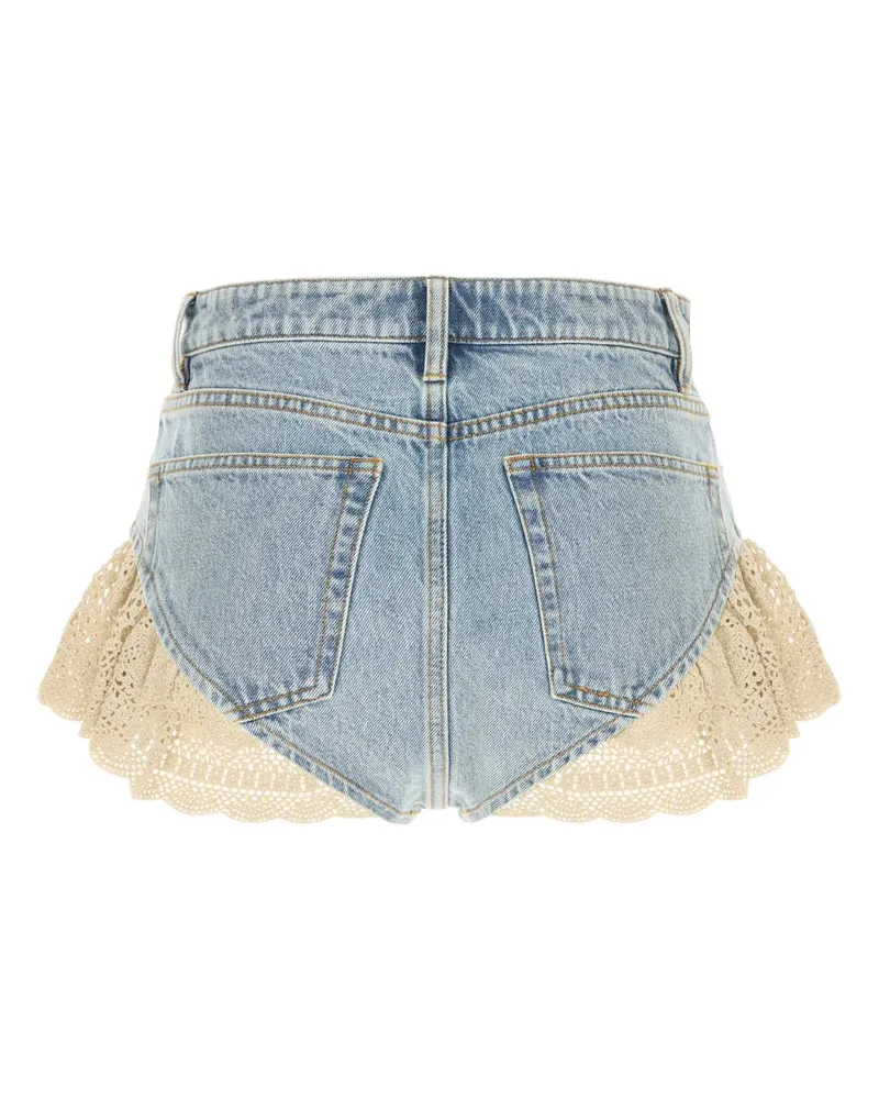 Frame Denim Women's Denim The Crochet Shorts Otlw Exterior: Cotton Blue