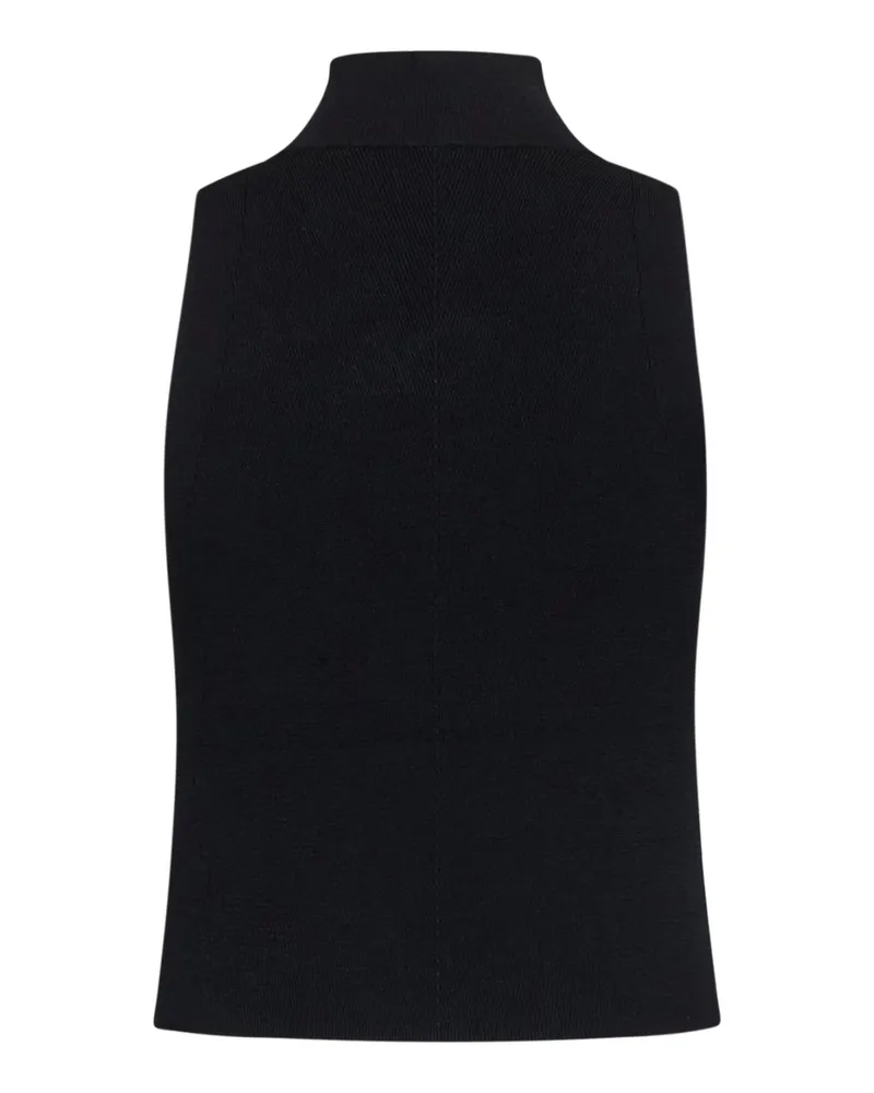 Diesel Women's Black Ribbed Sleeveless Top Viscose Tops Black