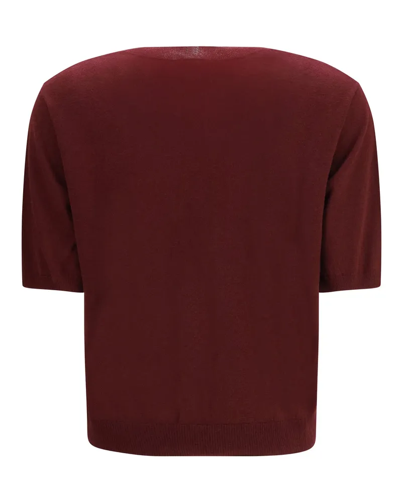 Max Mara Women's Marea Wool T-Shirt Bordeaux T-Shirts And Polos Red