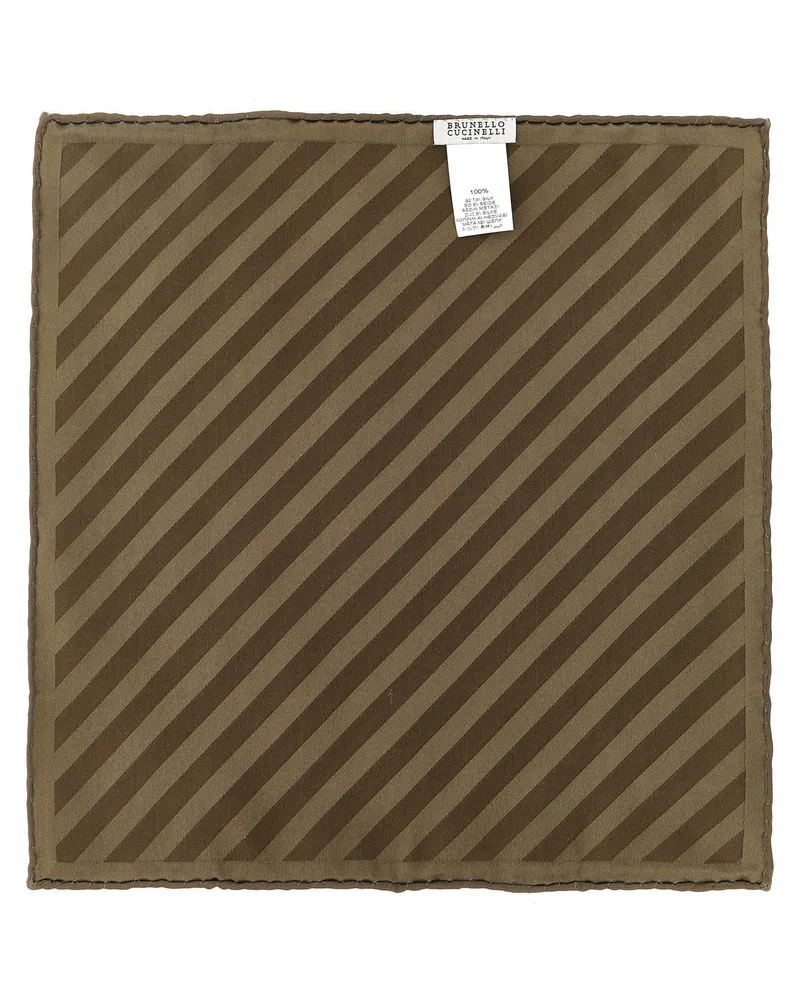 Brunello Cucinelli Men's Brown Silk Foulard Accessory Brown