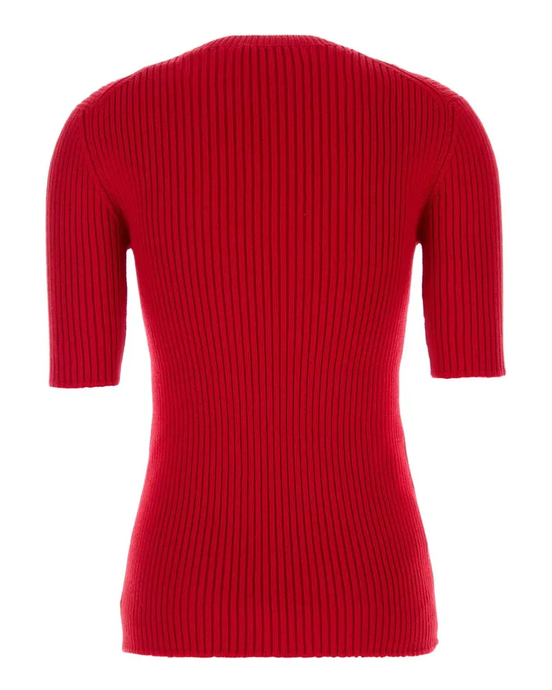 Prada Women's Red Wool Blend Sweater Rosso Exterior: Virgin Nylon Maglieria Red