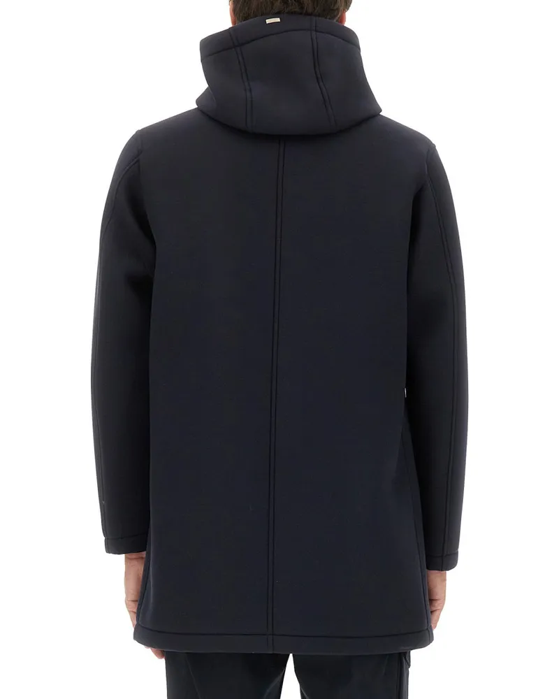Herno Viscose Parka Jacket — Blue Blue