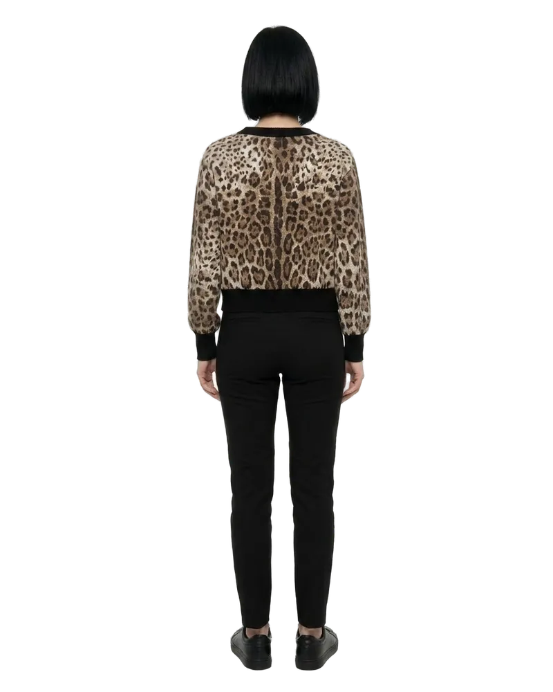 Dolce & Gabbana Leopard-Print Cotton-Viscose Sweatshirt — Multicolor Multicolor