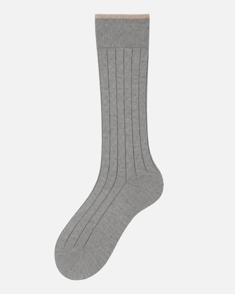 Brunello Cucinelli Mens Light Grey Cotton Socks Gray Gray