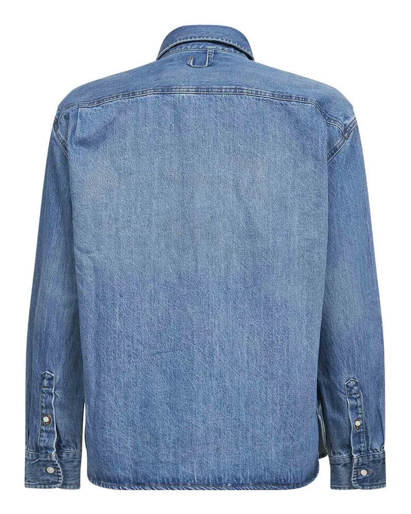 Jacquemus Men's Blue Denim Shirt With Logo Cotton Blue