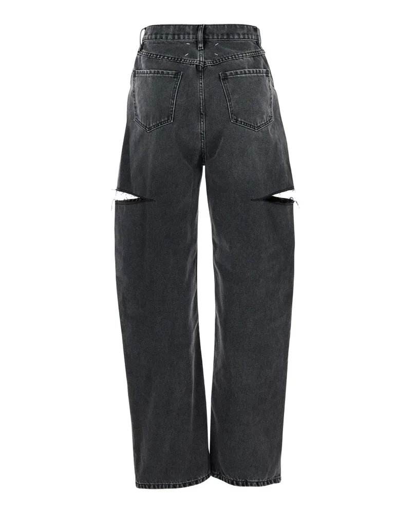 Maison Margiela Women's Jeans Ripped Black Cotton Black
