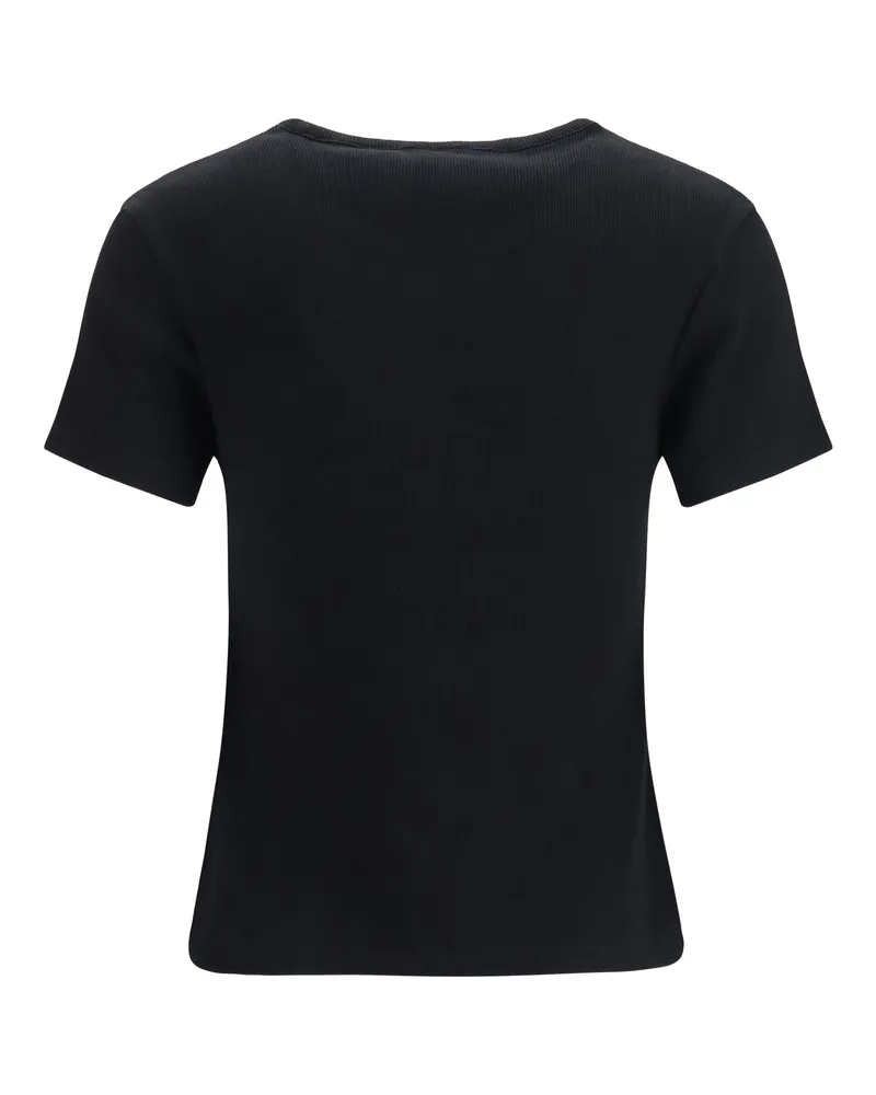 OFF-WHITE Women's Off Stamp T-Shirt Black-White Cotton; Elastane T-Shirts And Polos Black