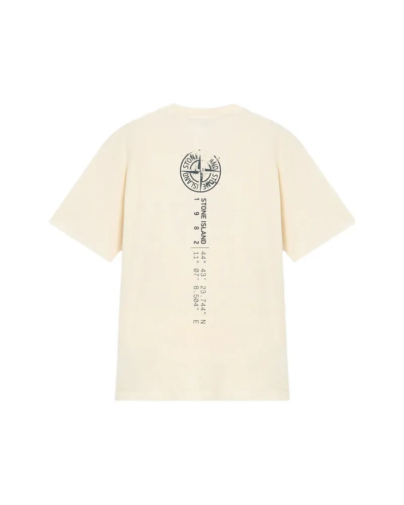 Stone Island Logo Print Cotton T-Shirt — White White