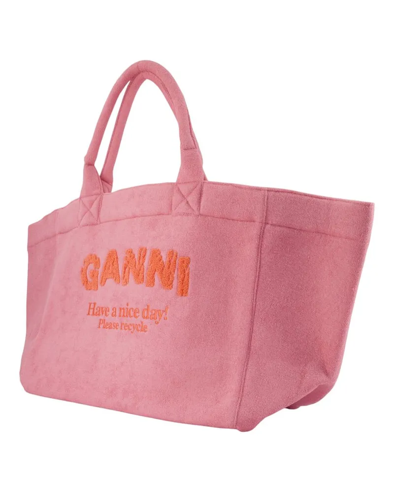 Ganni Women's Xxl Beach Resort Tote Bag -  Polyester Pink Totes-Shopping-Bags Pink