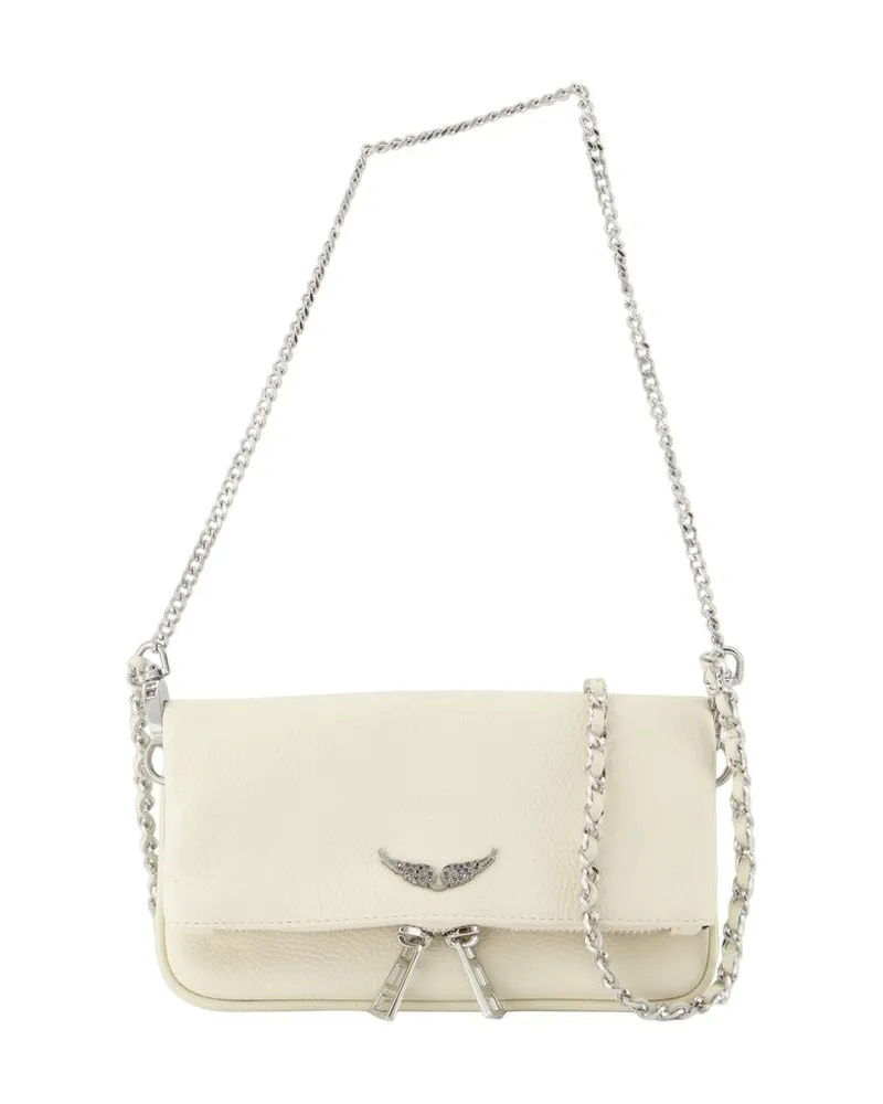 Zadig & Voltaire Women's Rock Nano Wallet On Chain -  Leather White Cowhide Bags Crossbodies White