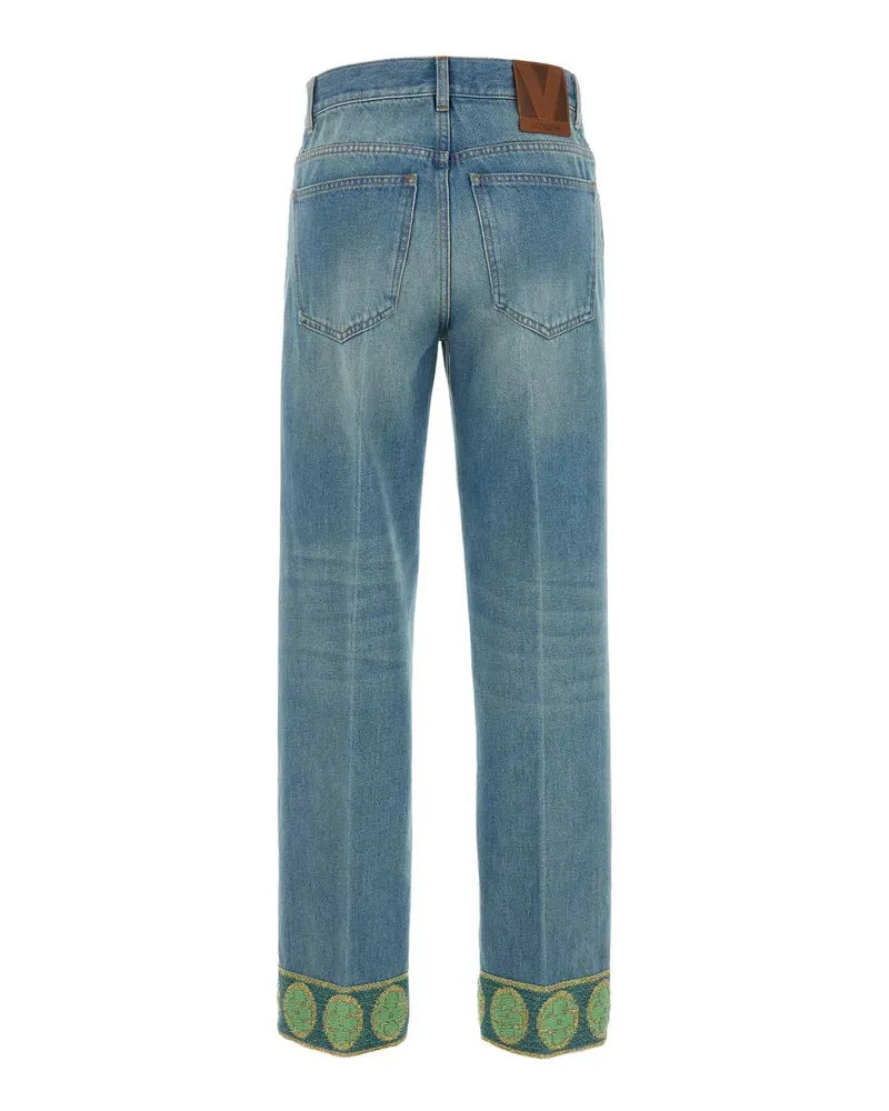 Valentino Garavani Women's Denim Jeans Mediumbluedenim Exterior: Cotton Blue