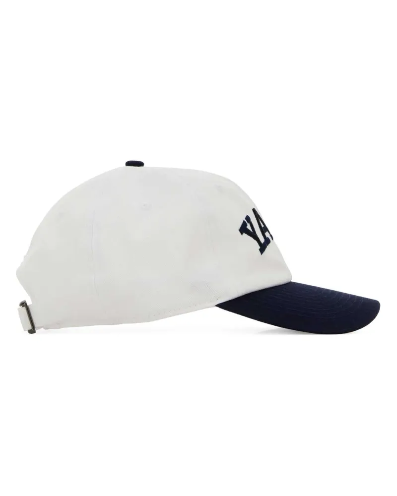 SPORTY & RICH Men's White Cotton Yale Baseball Cap Whitedarknavy Exterior: Cappelli Hat White